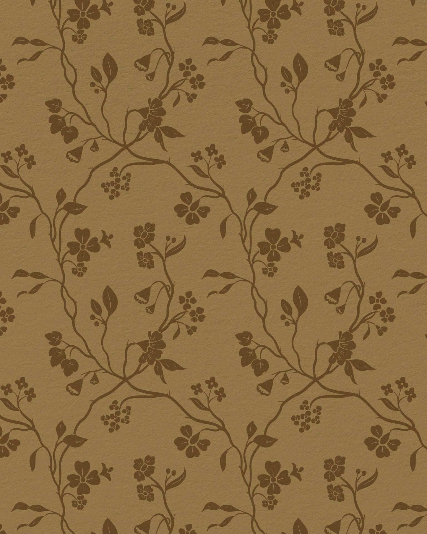 Lunaria Vine Wallpaper in Ochre Bloom