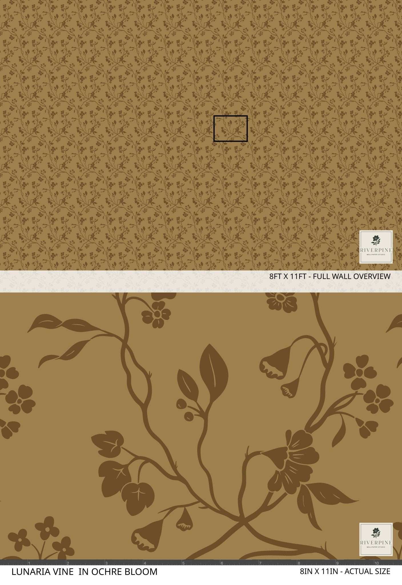Lunaria Vine Wallpaper in Ochre Bloom