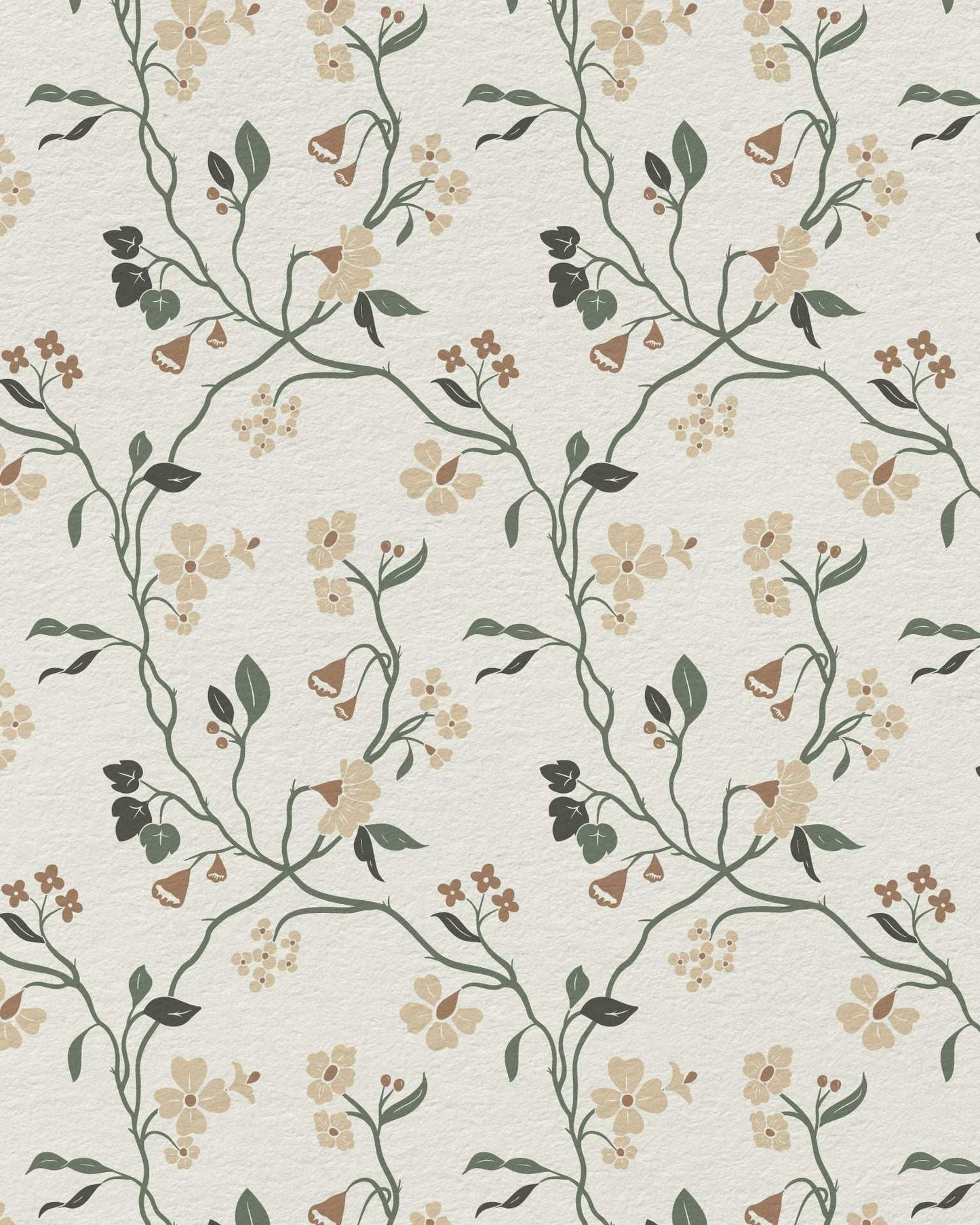 Lunaria Vine Wallpaper in Soft Alabaster