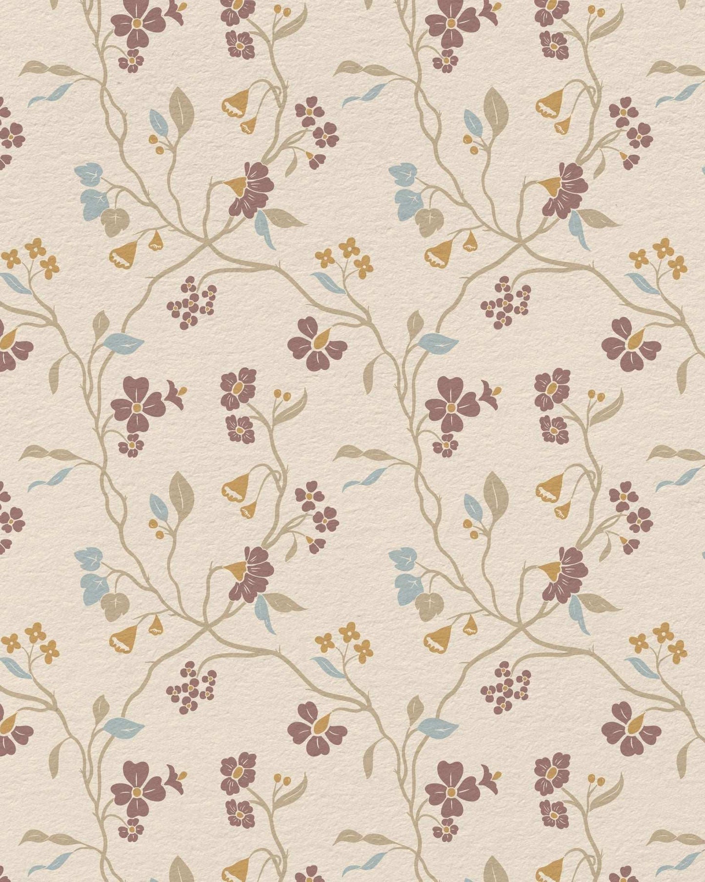 Lunaria Vine Wallpaper in Wildflower Cream