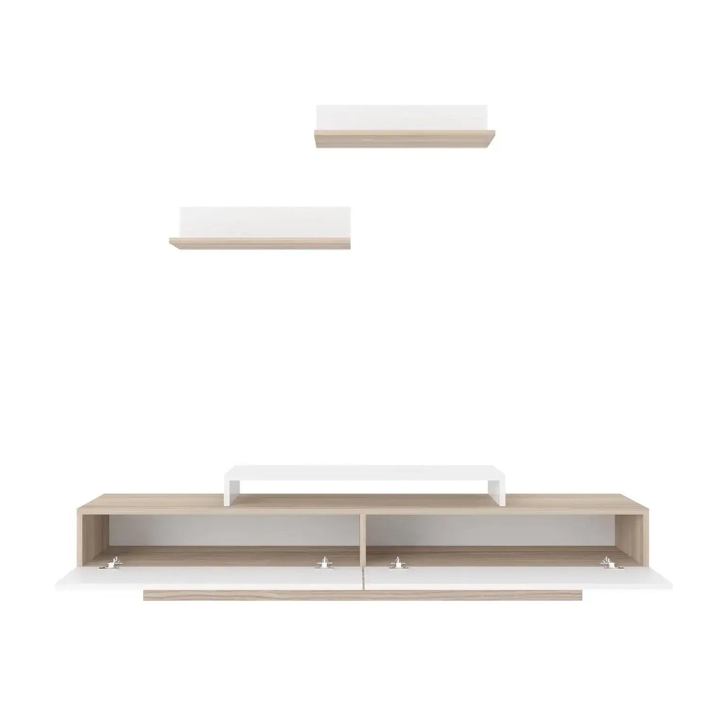 Lusi 71" Wide TV Stand for TVs up to 80" with 2 Wall Shelves