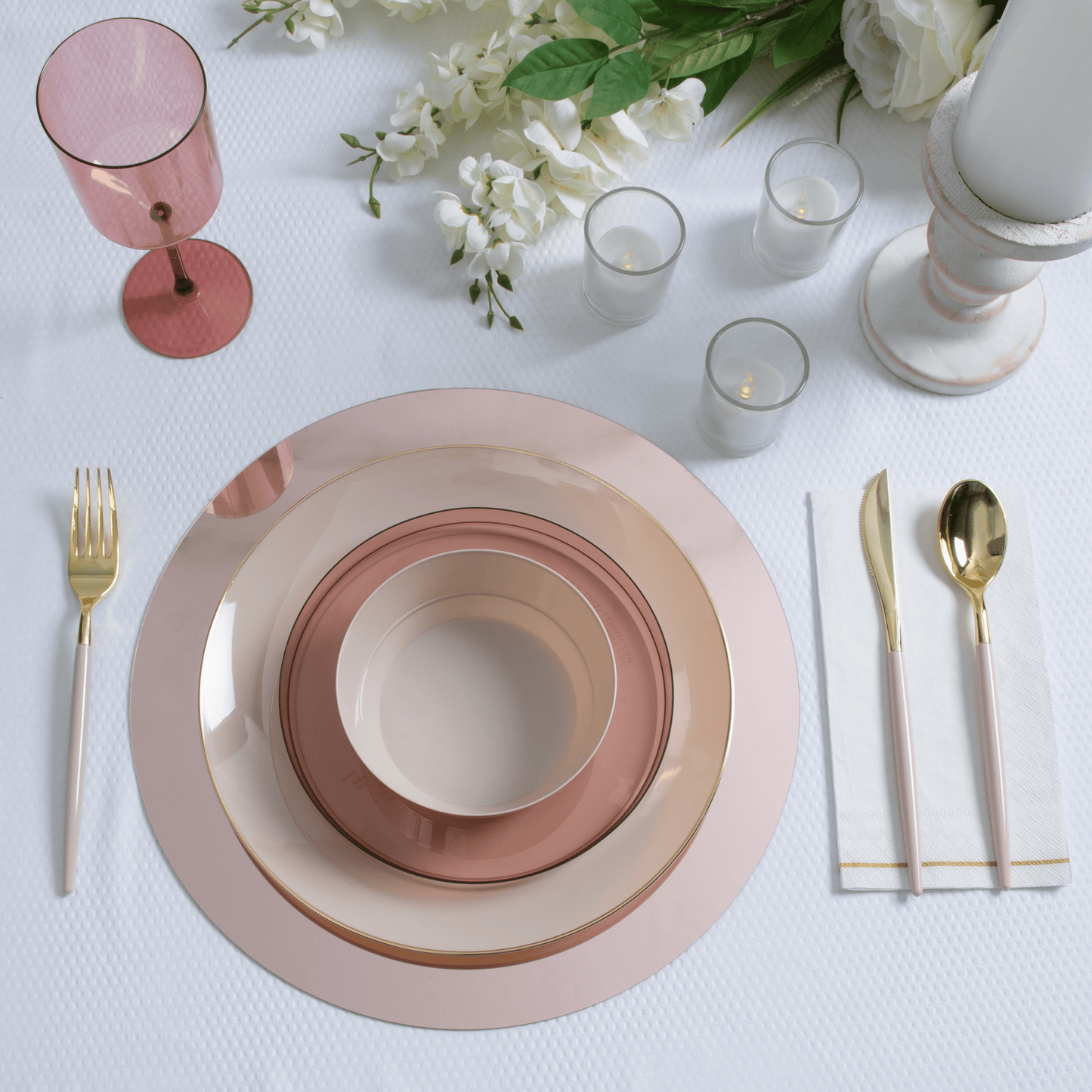 13" Rose Gold Round Light Weight Mirror Charger Plate