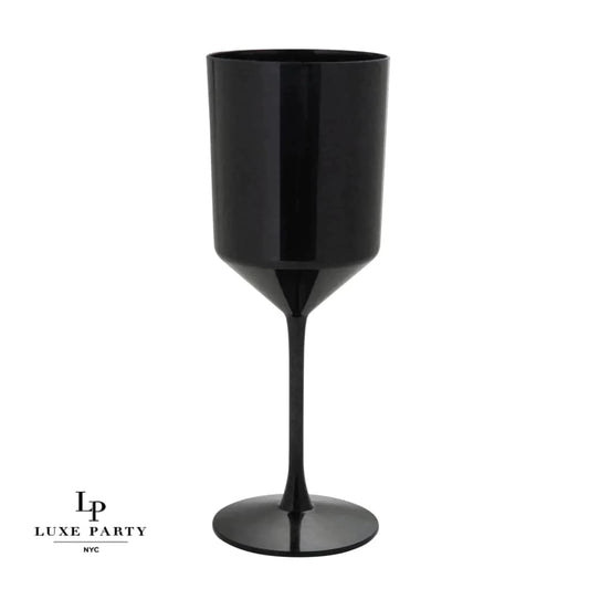 Upscale Round Black Plastic Wine Cups | 4 Cups