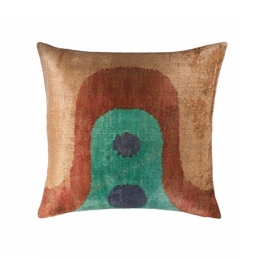 Madonna Silk Velvet Ikat Throw Pillow Cover, 20 X 20