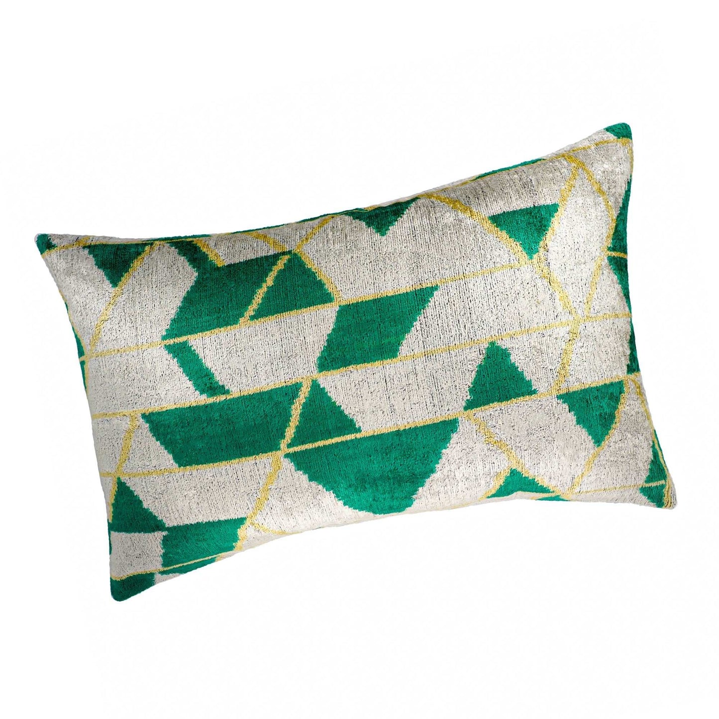 Mapple Silk Velvet Ikat Throw Pillow Cover 16 X 24