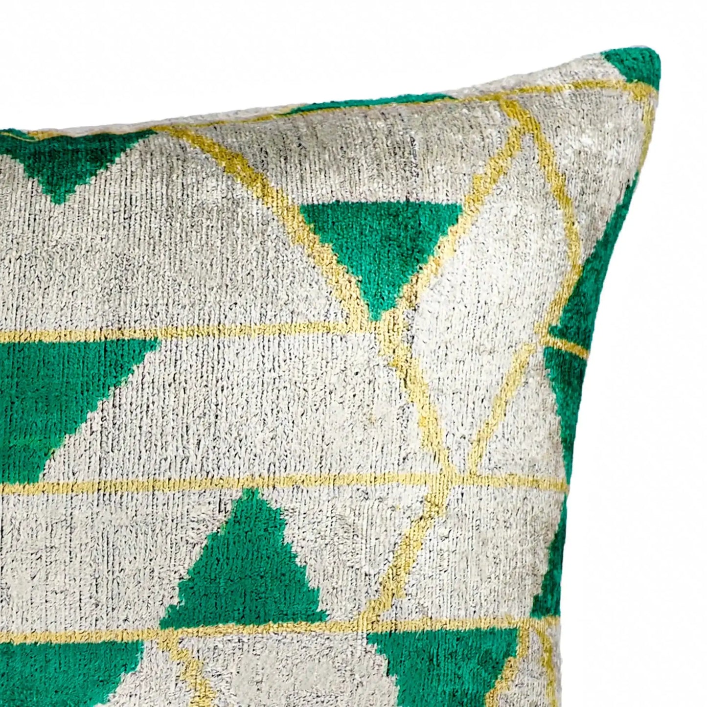 Mapple Silk Velvet Ikat Throw Pillow Cover 16 X 24