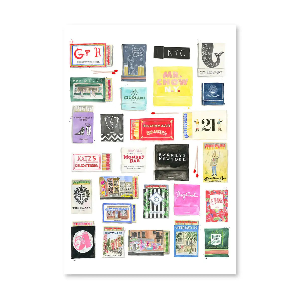 NYC Collection Matchbook Art Print