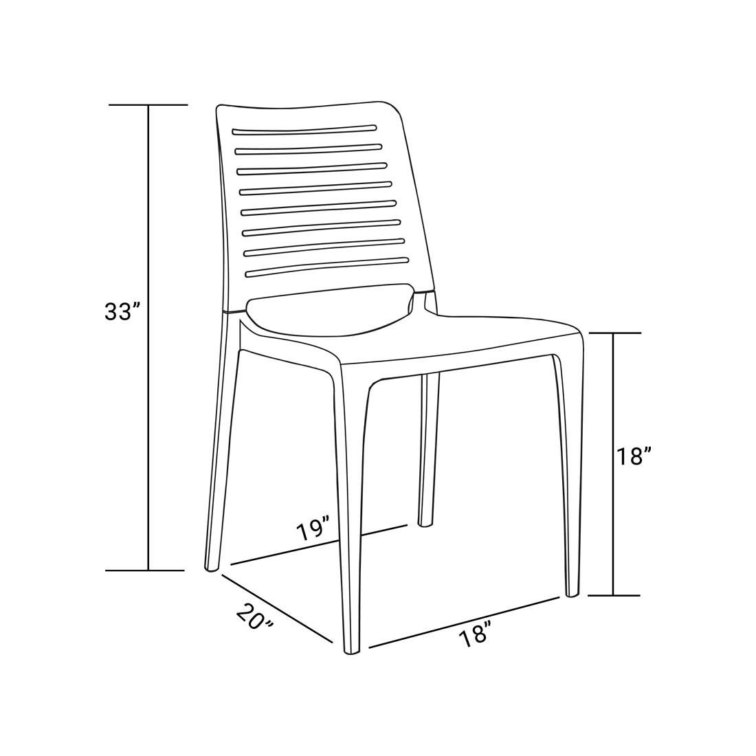 Outdoor Patio Dining Ladderback Chair - Set of 4 - Park