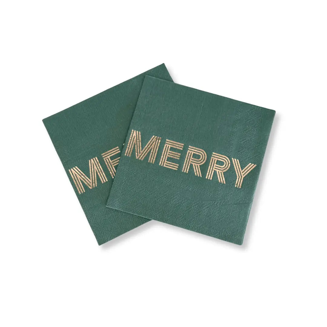 Nutcracker Christmas Cocktail Napkins, Merry Green (24 Pack)