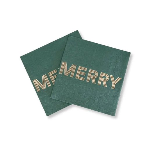 Nutcracker Christmas Cocktail Napkins, Merry Green (24 Pack)