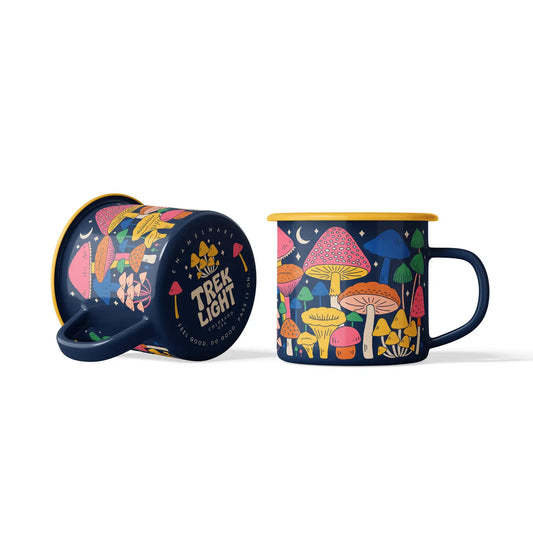 Midnight Mushroom Enamel Mug 16oz