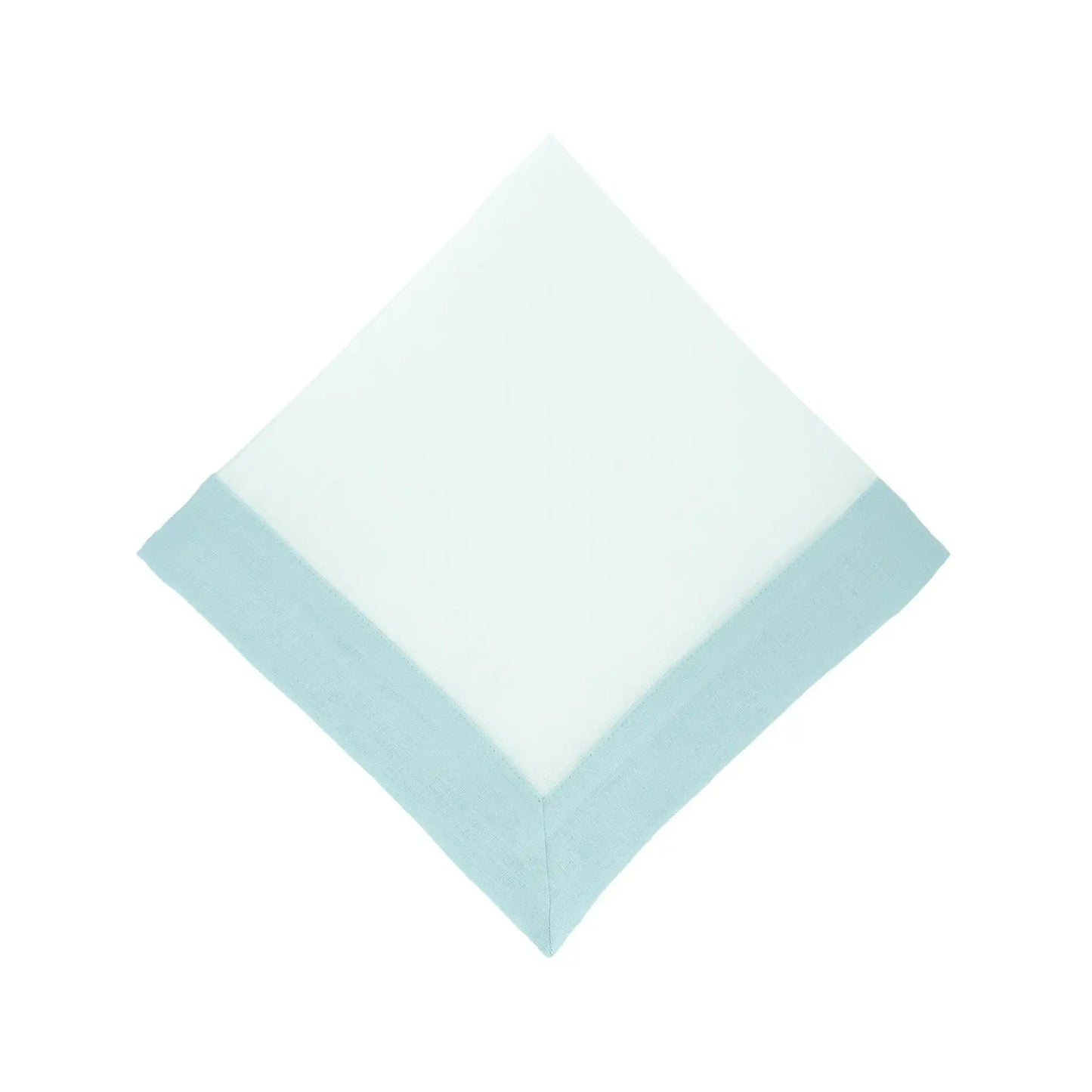 Mint Linen Napkins with Green Double-Sided Borders, Set of 4 / ChouChou Touch