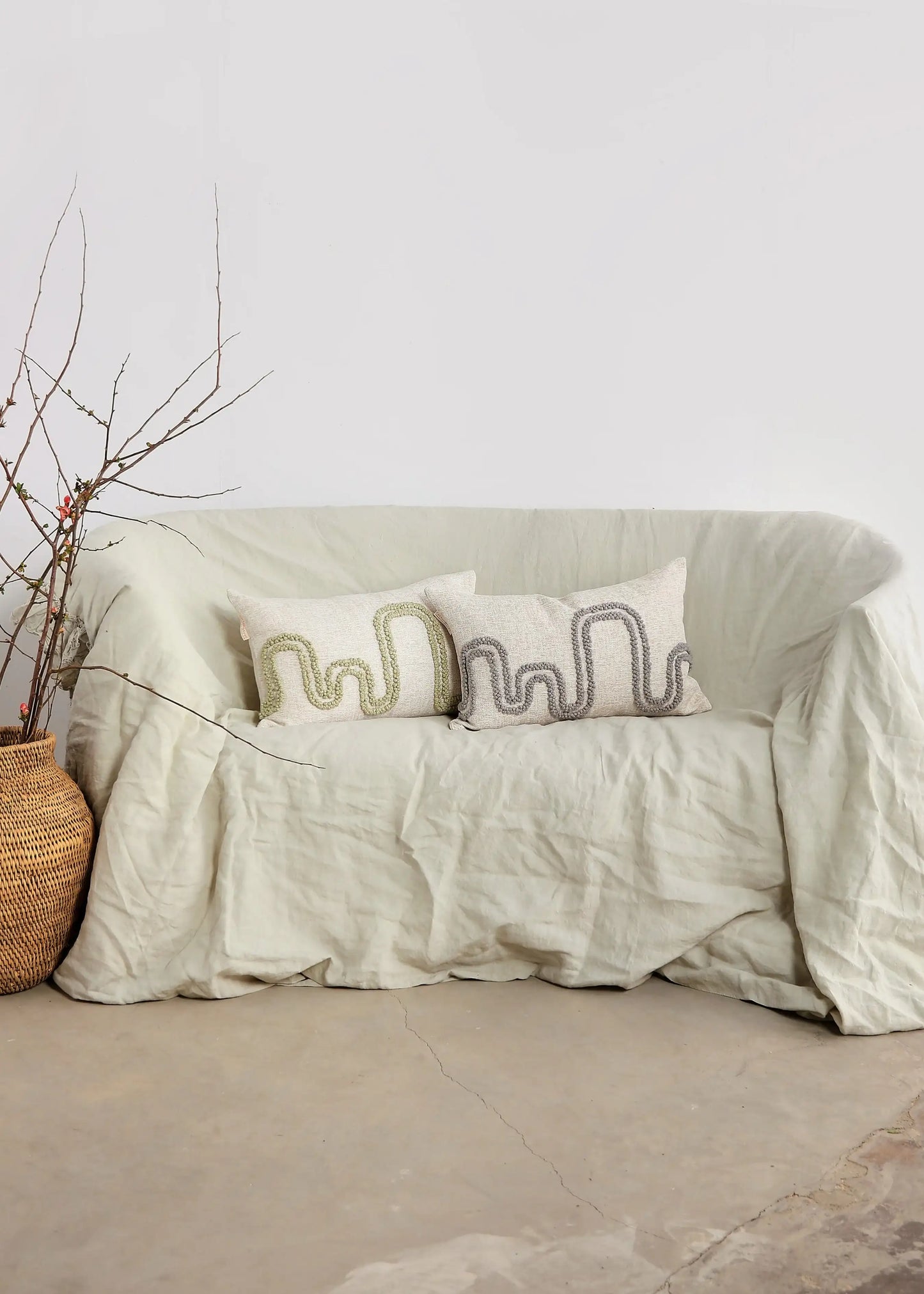 Olive & Gray Mirage Lumbar Throw Pillow
