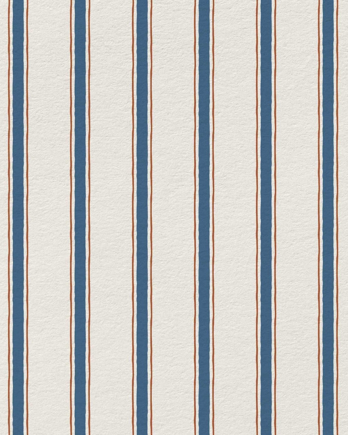 Moulding Line Wallpaper in French Indigo Clay