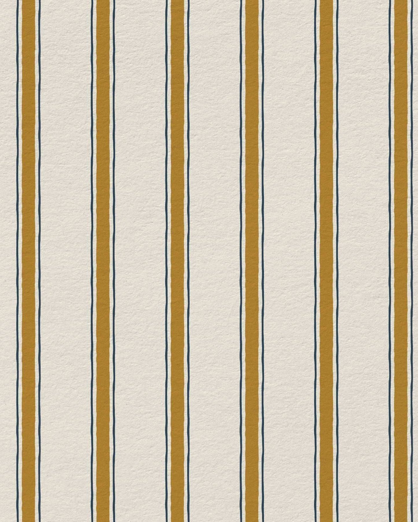 Moulding Line Wallpaper in Ochre Gold
