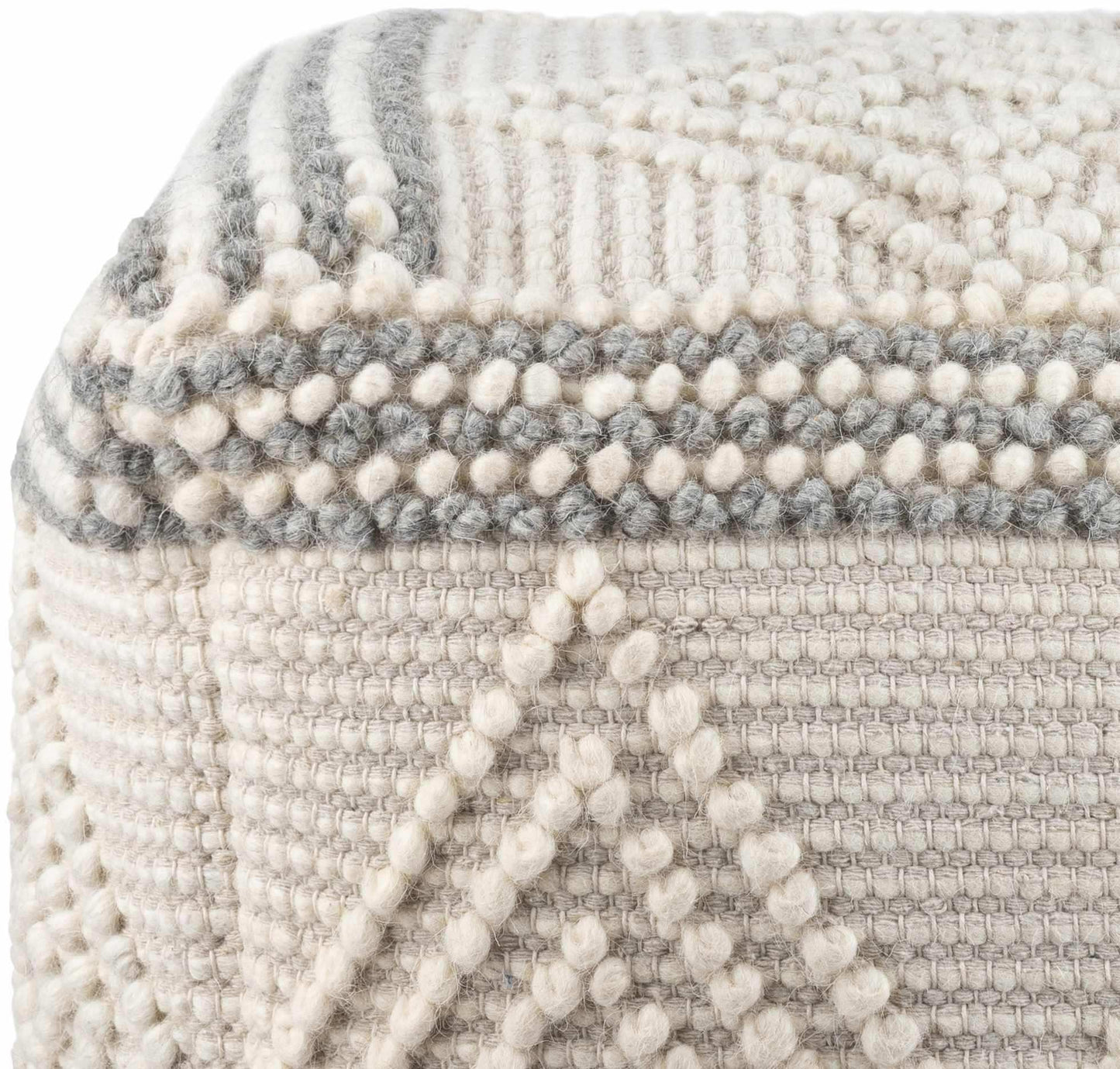 Murgon Cream W Wool Pouf