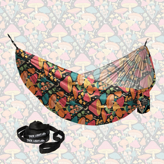 Double Hammock & Pro Hanging Straps (Midnight Mushroom Print)