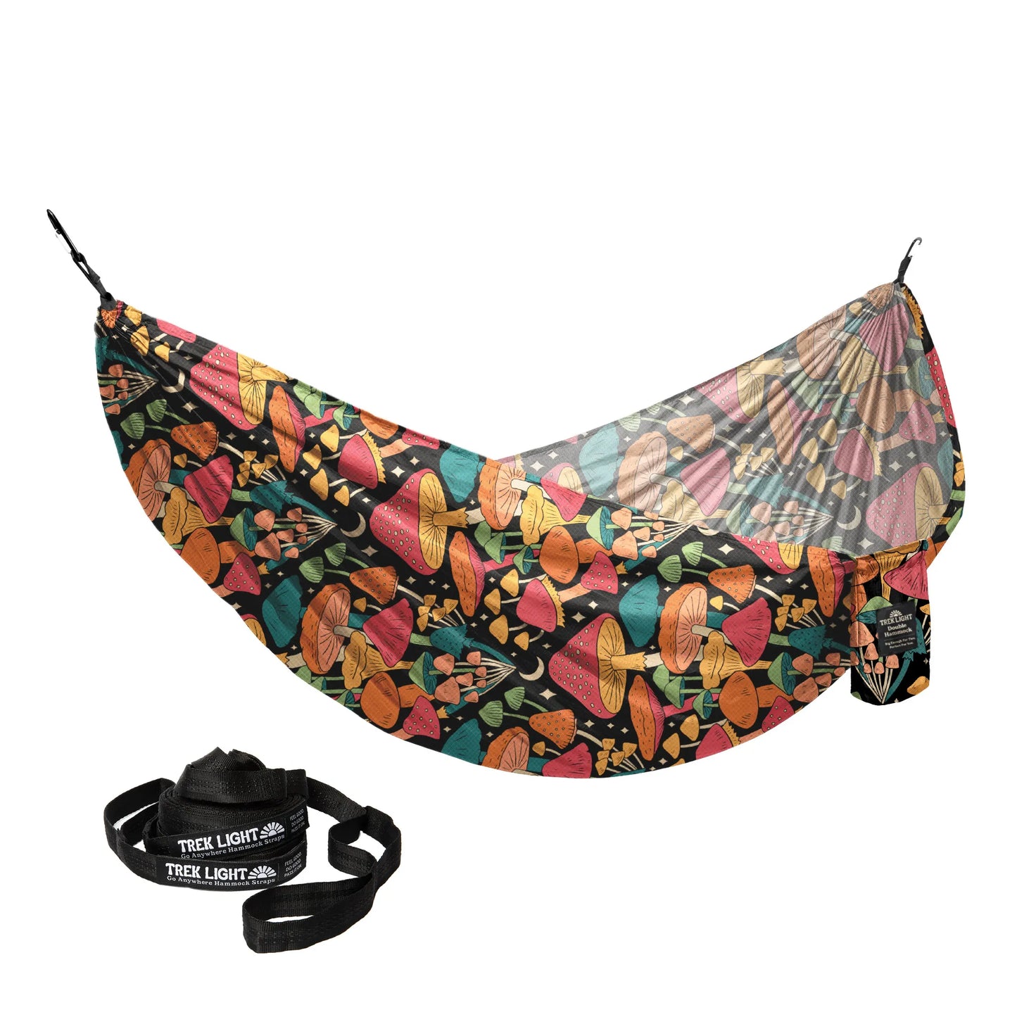 Double Hammock & Pro Hanging Straps (Midnight Mushroom Print)