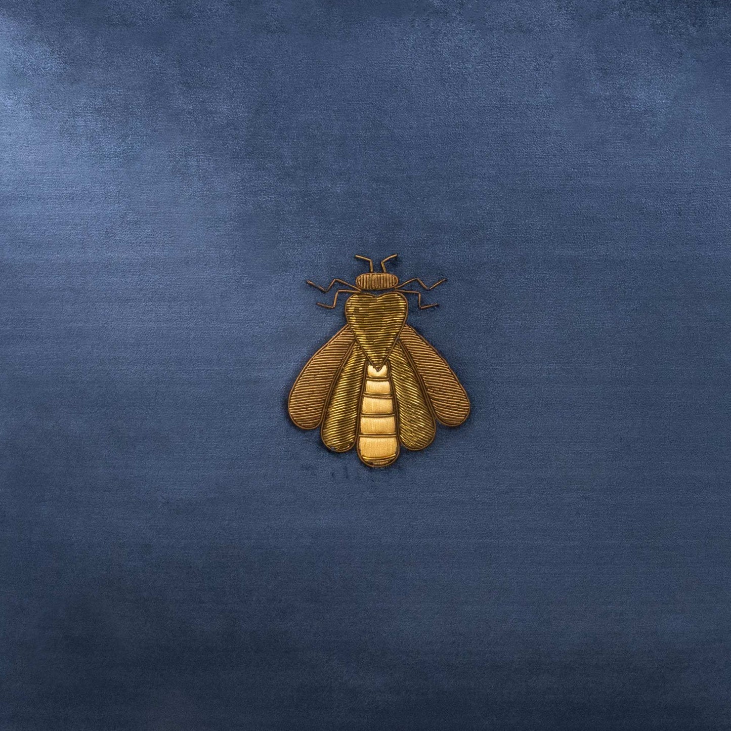 Navy Bee Silk Velvet Throw Pillow Cover 20 X 20