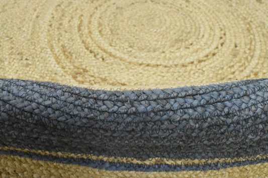 100% ALL NATURAL FIBER HAND BRAIDED BOHO ROUND JUTE RUG | JR25R