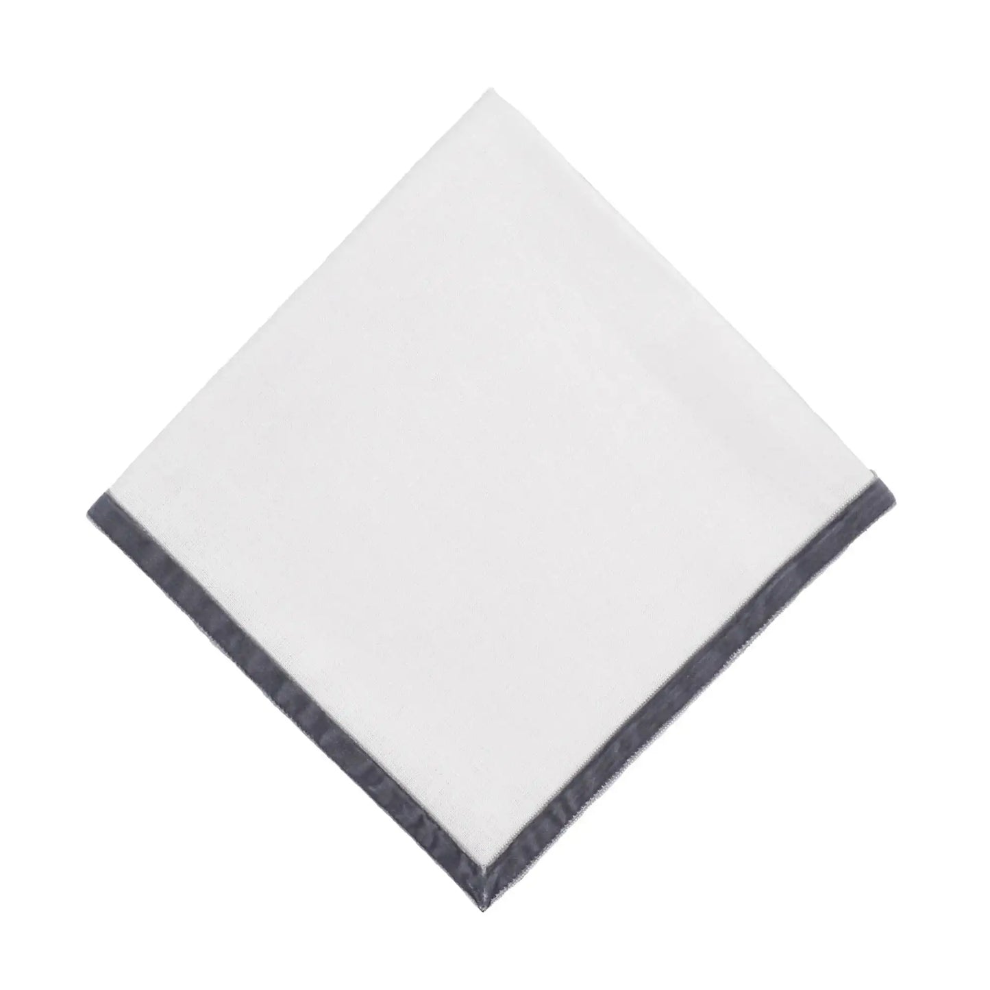 New York Linen Napkins with Silver Velvet Borders, Set of 4 / ChouChou Touch