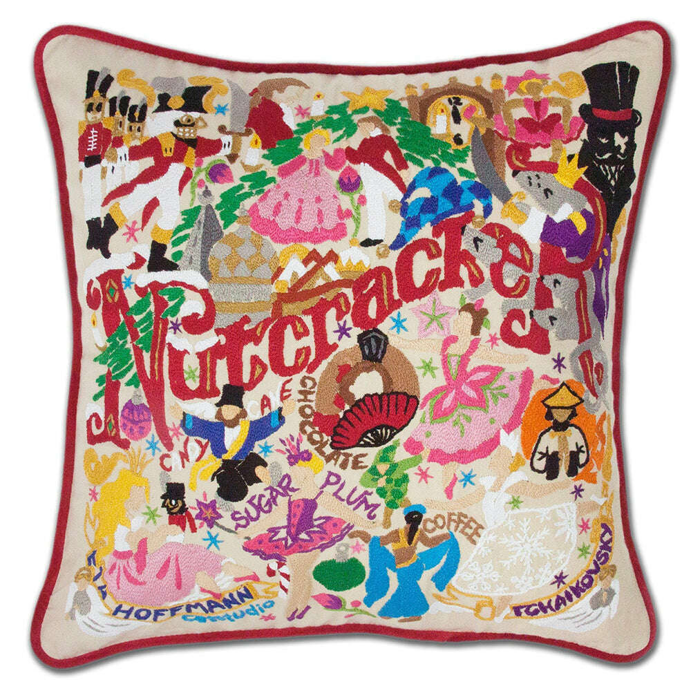 Nutcracker Hand-Embroidered Pillow