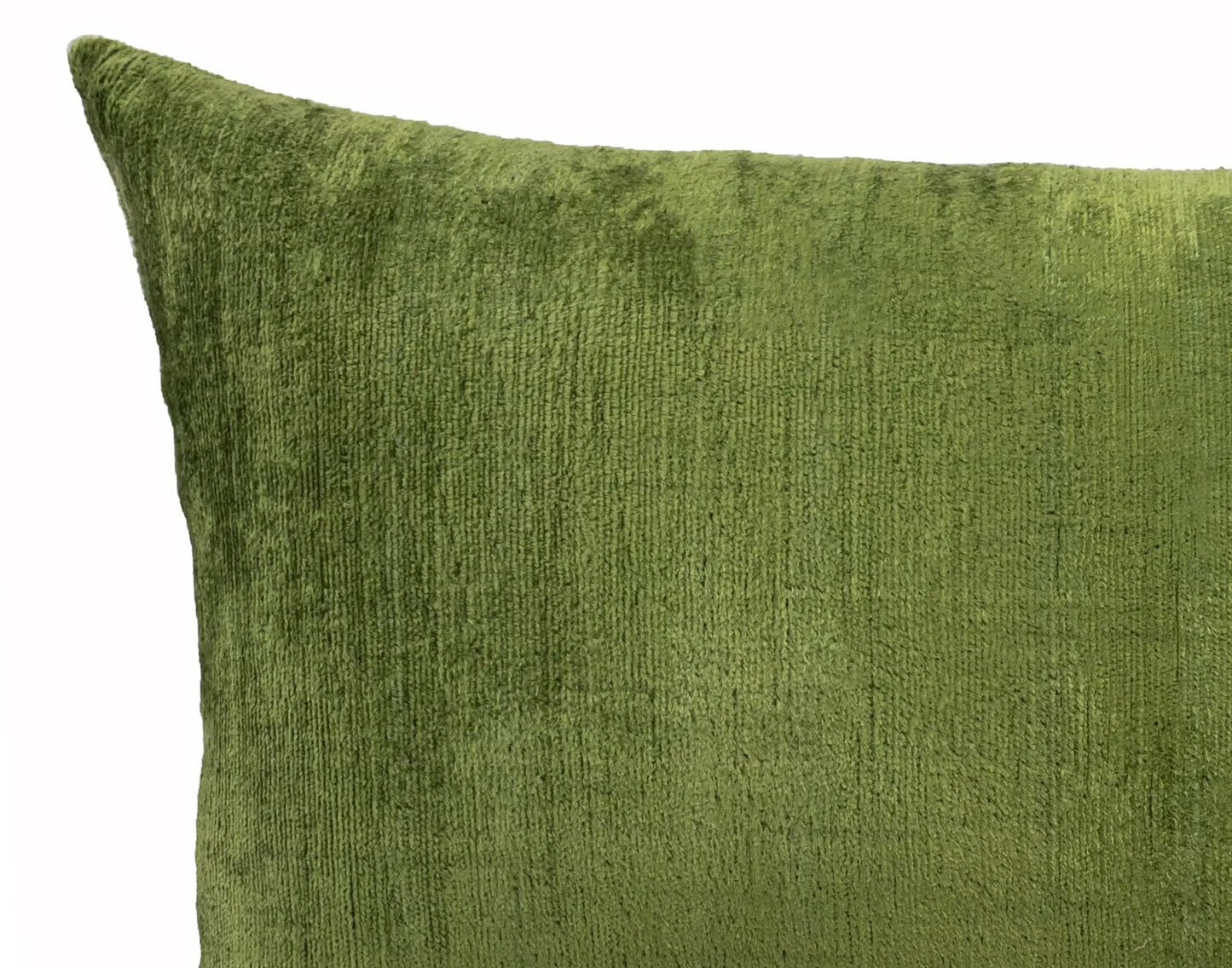 Olive Green Silk Velvet Ikat Pillow Cover 16 X 24