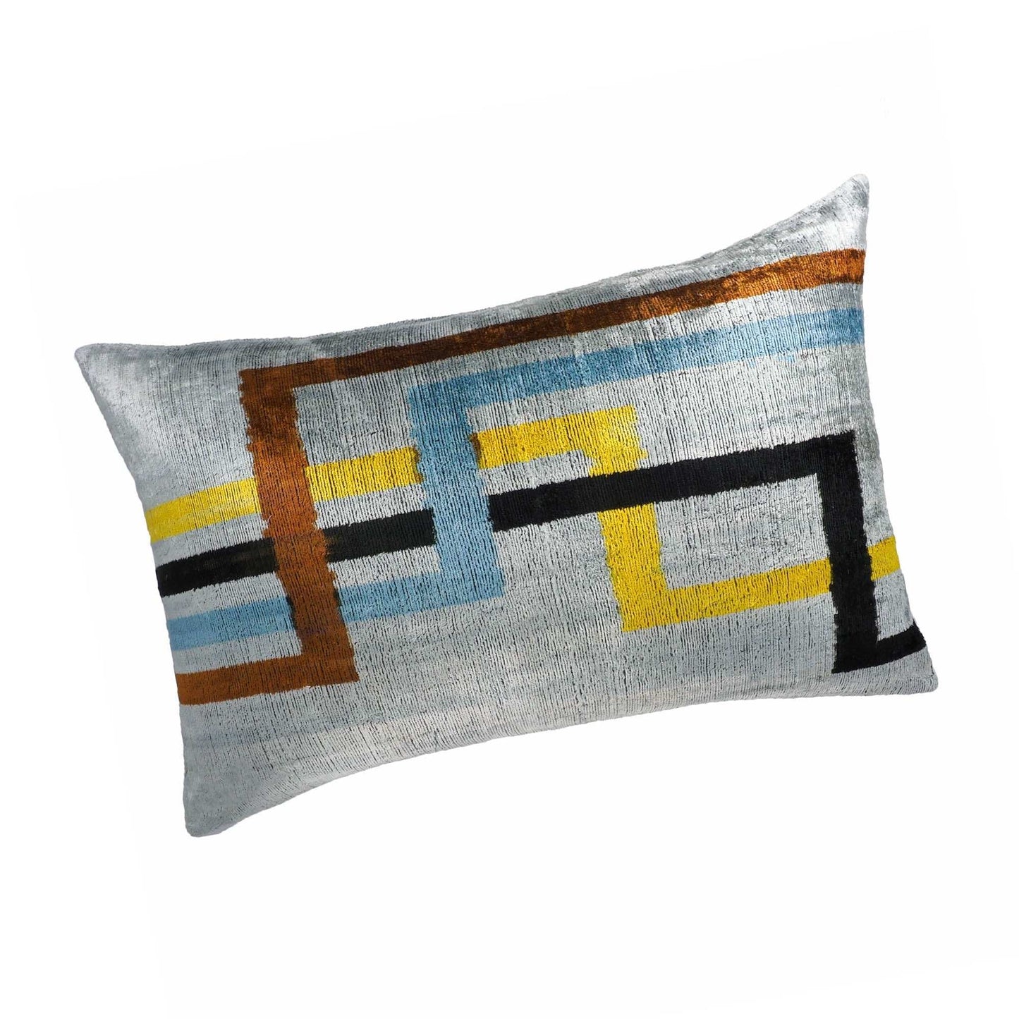Olympia Silk Velvet Ikat Throw Pillow Cover 16 X 24