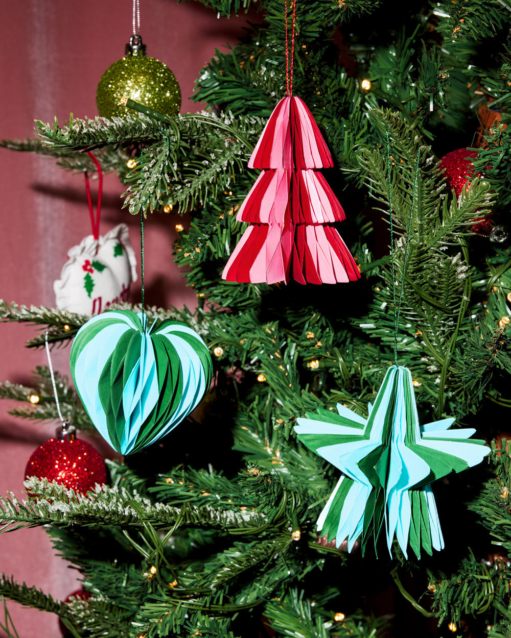 3D Paper Ornament Set - honeycomb ornament set
