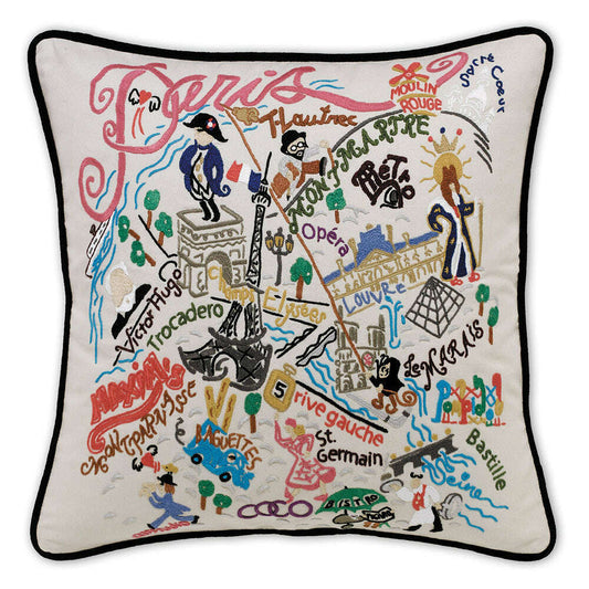 Paris Hand-Embroidered Pillow
