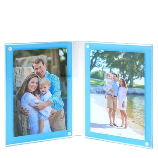 Pastel Blue Acrylic Large Double Bevel Frame