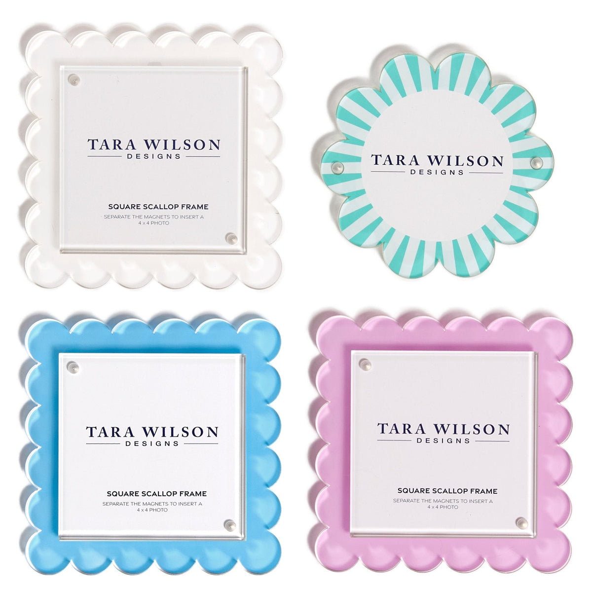 Pastel Turquoise & White Acrylic Daisy Frame
