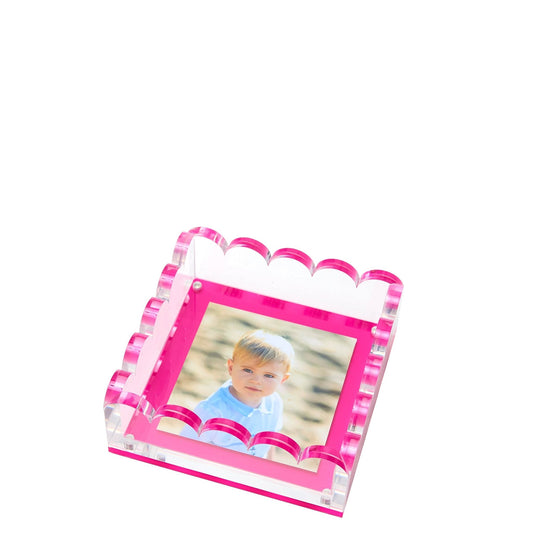 Pink Acrylic Small Scallop Photo Tray
