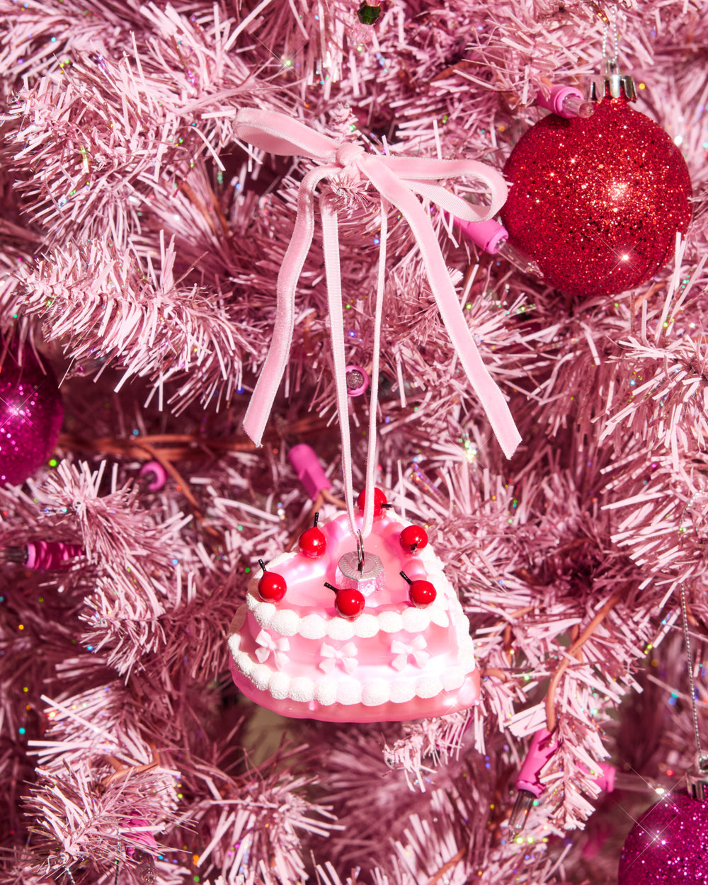 Sweetheart Cake Ornament - pink ornament