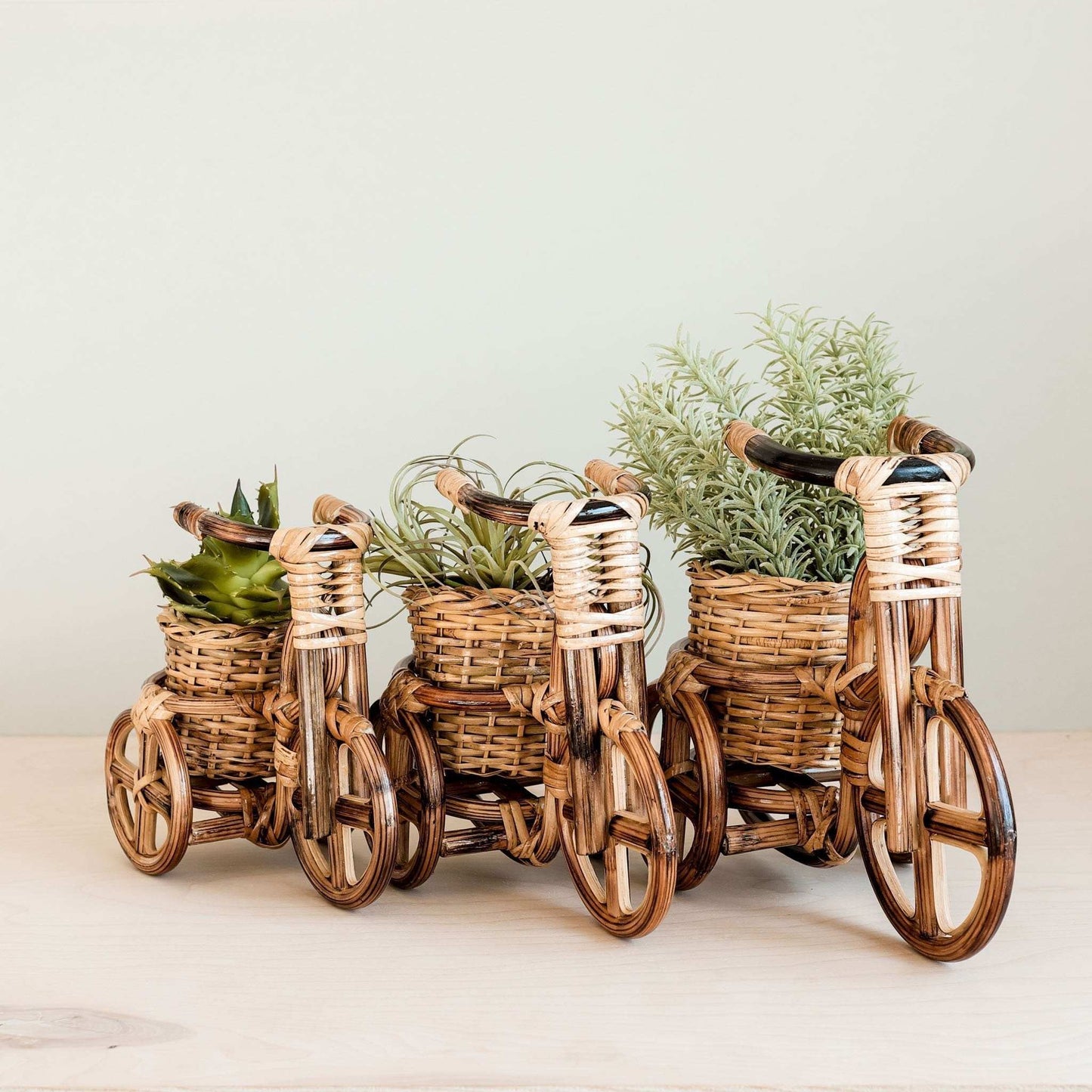 Bicycle Rattan Planter, medium - Handmade Planters | LIKHÂ