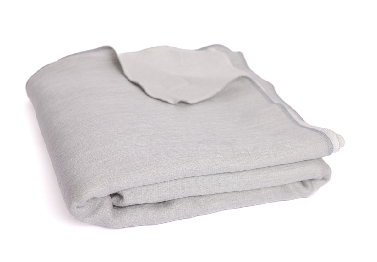 Reversible Handwoven Alpaca Throw Blanket | Gray & White | Kani Collection