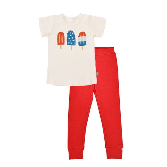 short sleeve pajama set | popsicles