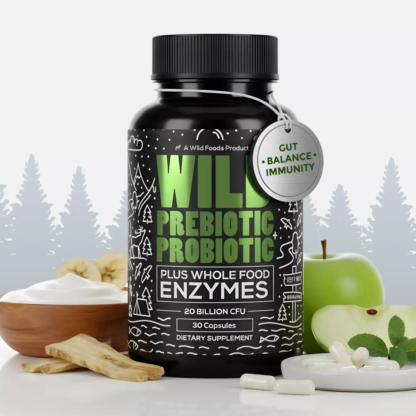 Prebiotics & Probiotics, 30 servings – Gut Health & Digestion Support