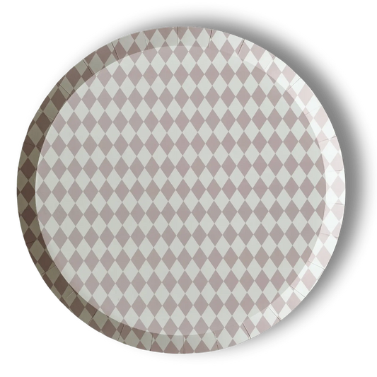 Premium Pink Bavarian Check Paper Party Plate (8pcs)