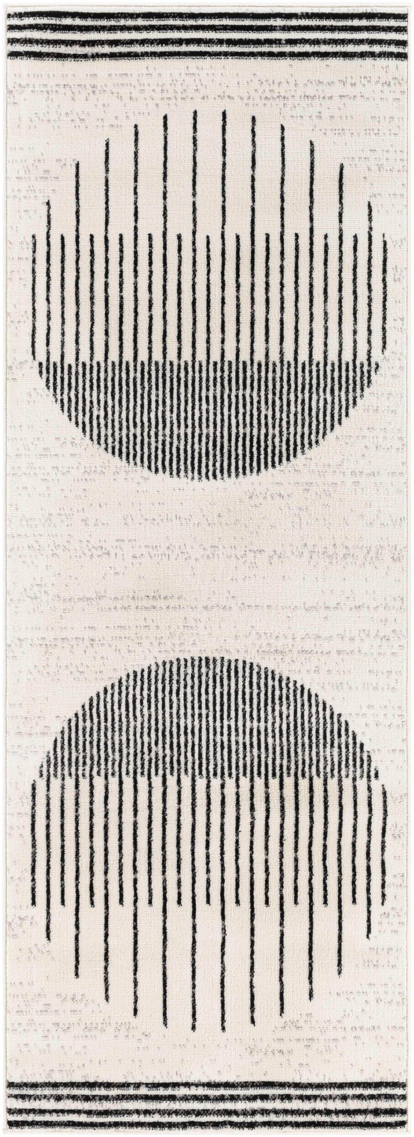 Angus Abstract Black and White Area Rug