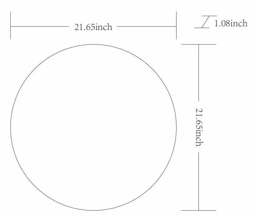 Round Mirror with Black Aluminum Frame