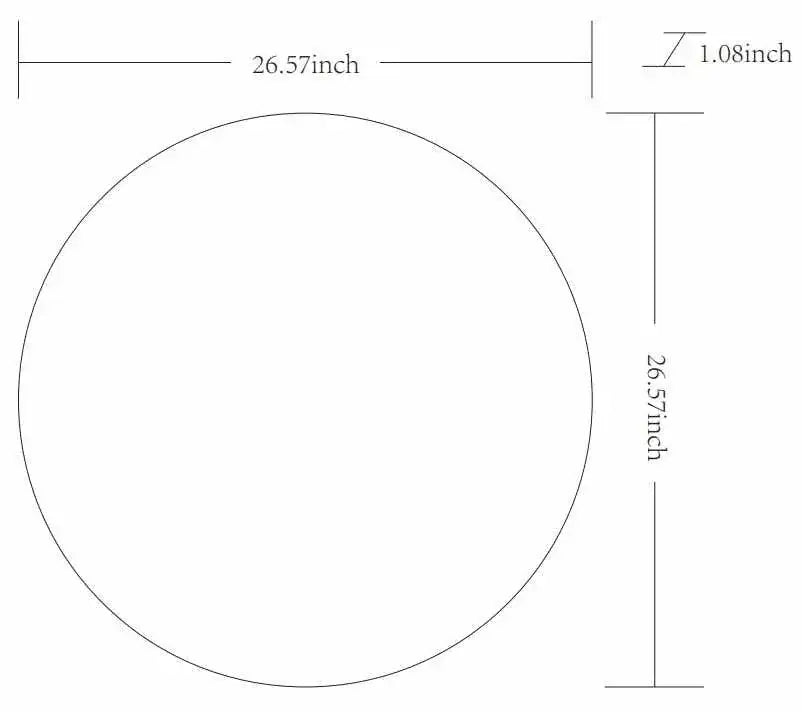 Round Mirror with Black Aluminum Frame
