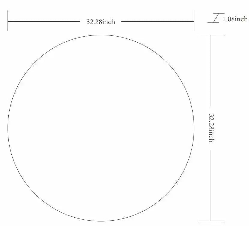Round Mirror with Black Aluminum Frame