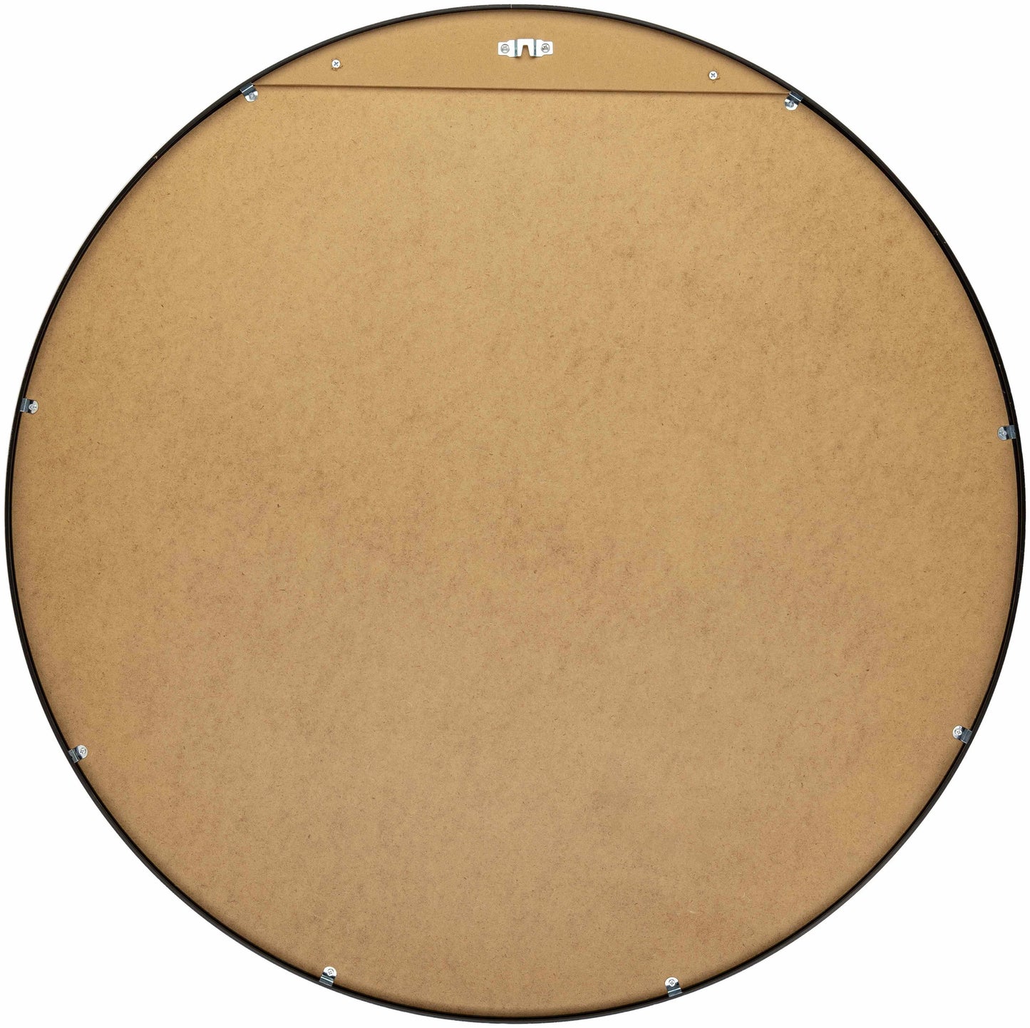 Round Mirror with Black Aluminum Frame