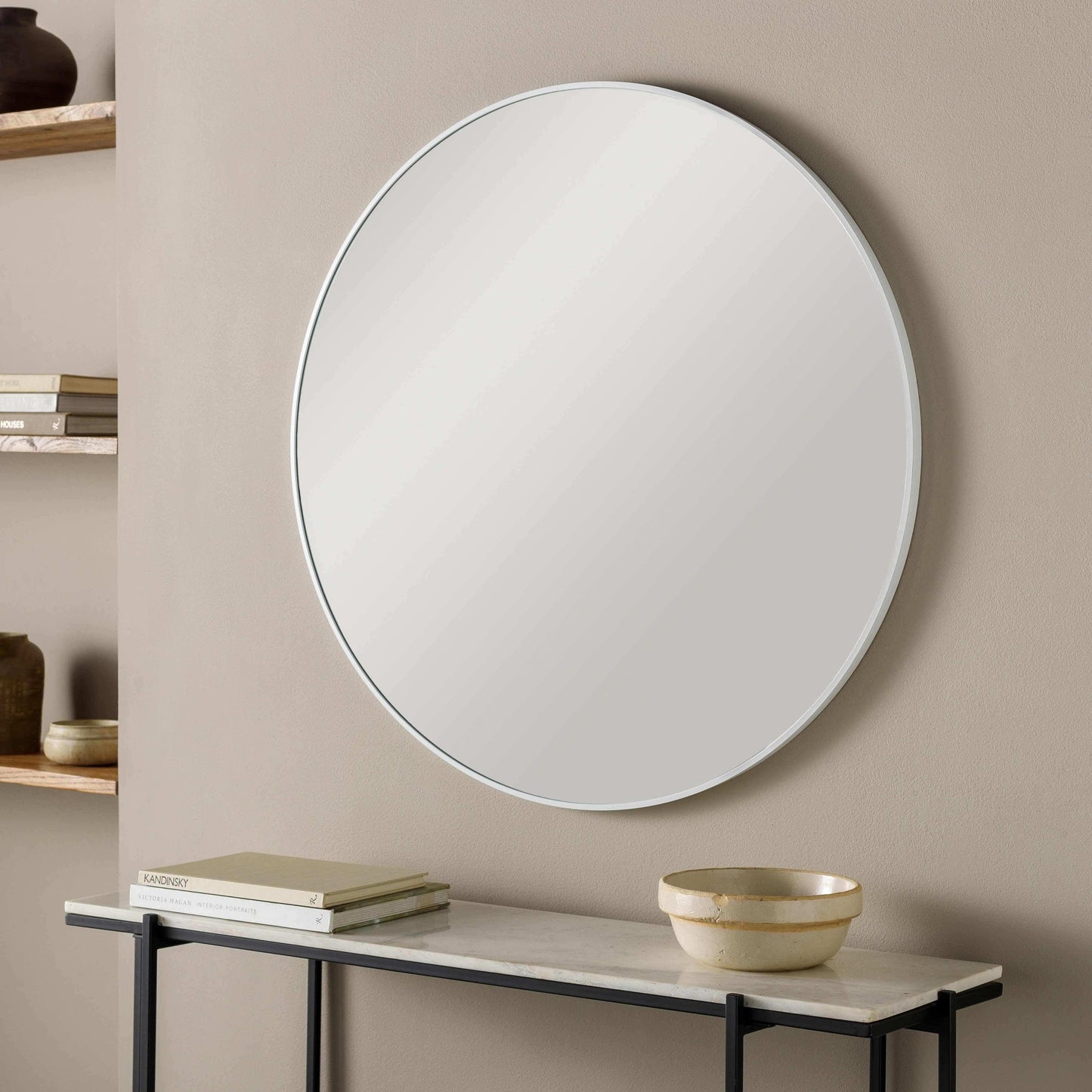Pontalina Round White Mirror - Clearance
