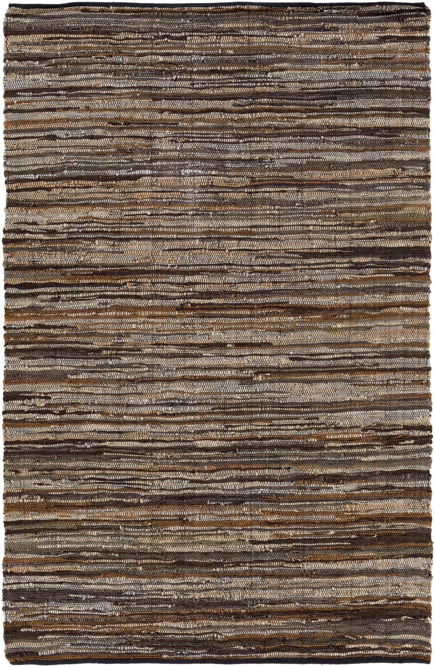 Hand Woven Leather Rag Rug - Clearance