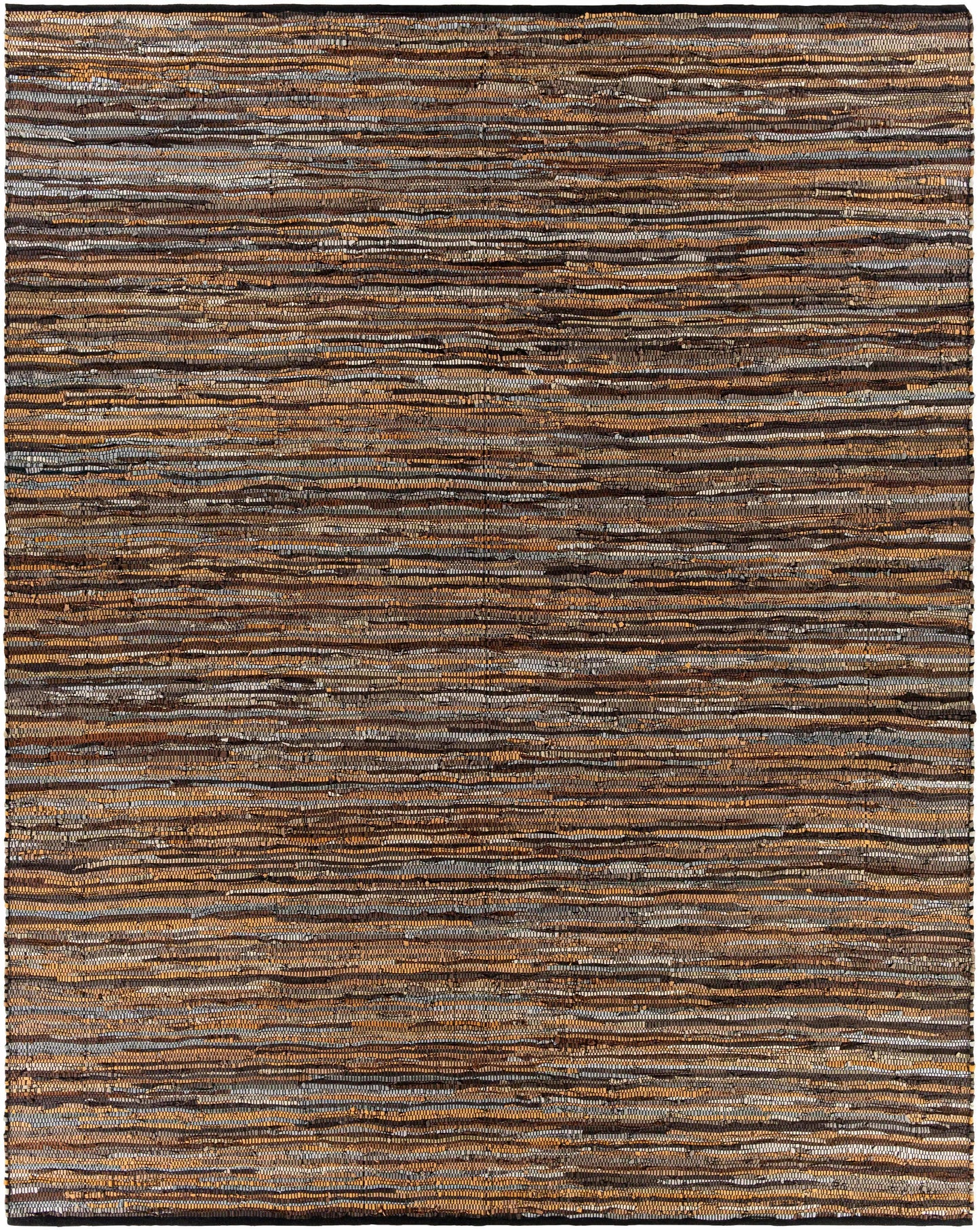 Hand Woven Leather Rag Rug - Clearance