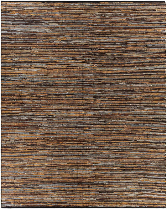 Hand Woven Leather Rag Rug - Clearance