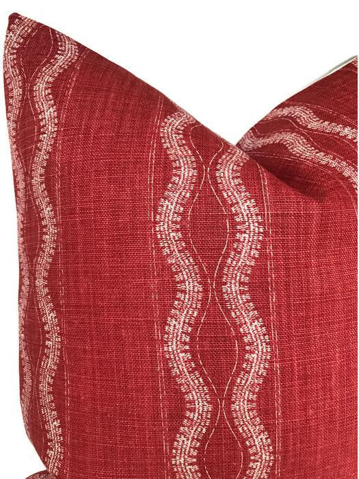 Zanzibar Pillow Cover in Red, Peter Dunham Textiles