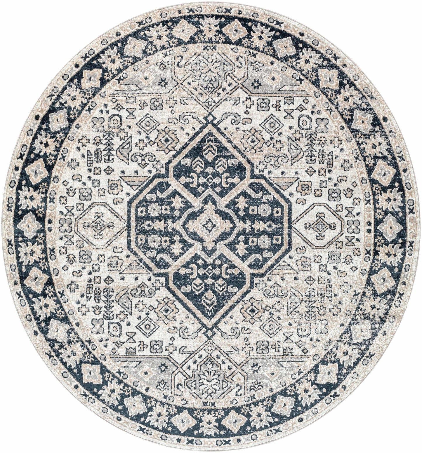 Cabacungan Cream & Gray Washable Area Rug - Clearance
